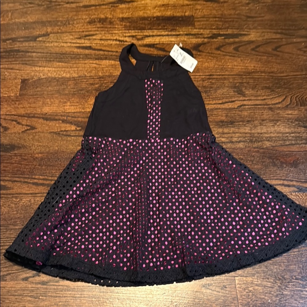 Stylish Black and Pink Kids Dress size 6 NWT